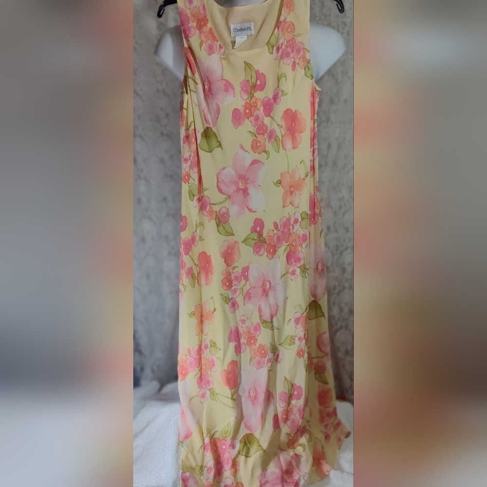 Floral Sleeveless Maxi Dress Sleeveless Yellow Coral NWOT